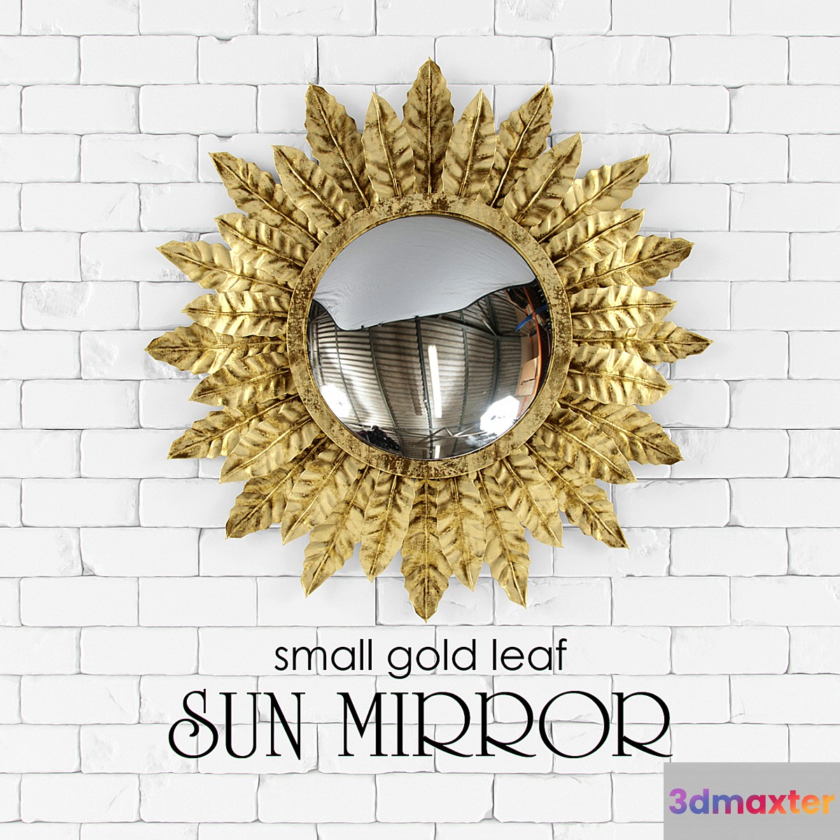 Small gold leaf SUN MIRROR - No.2 3D Max