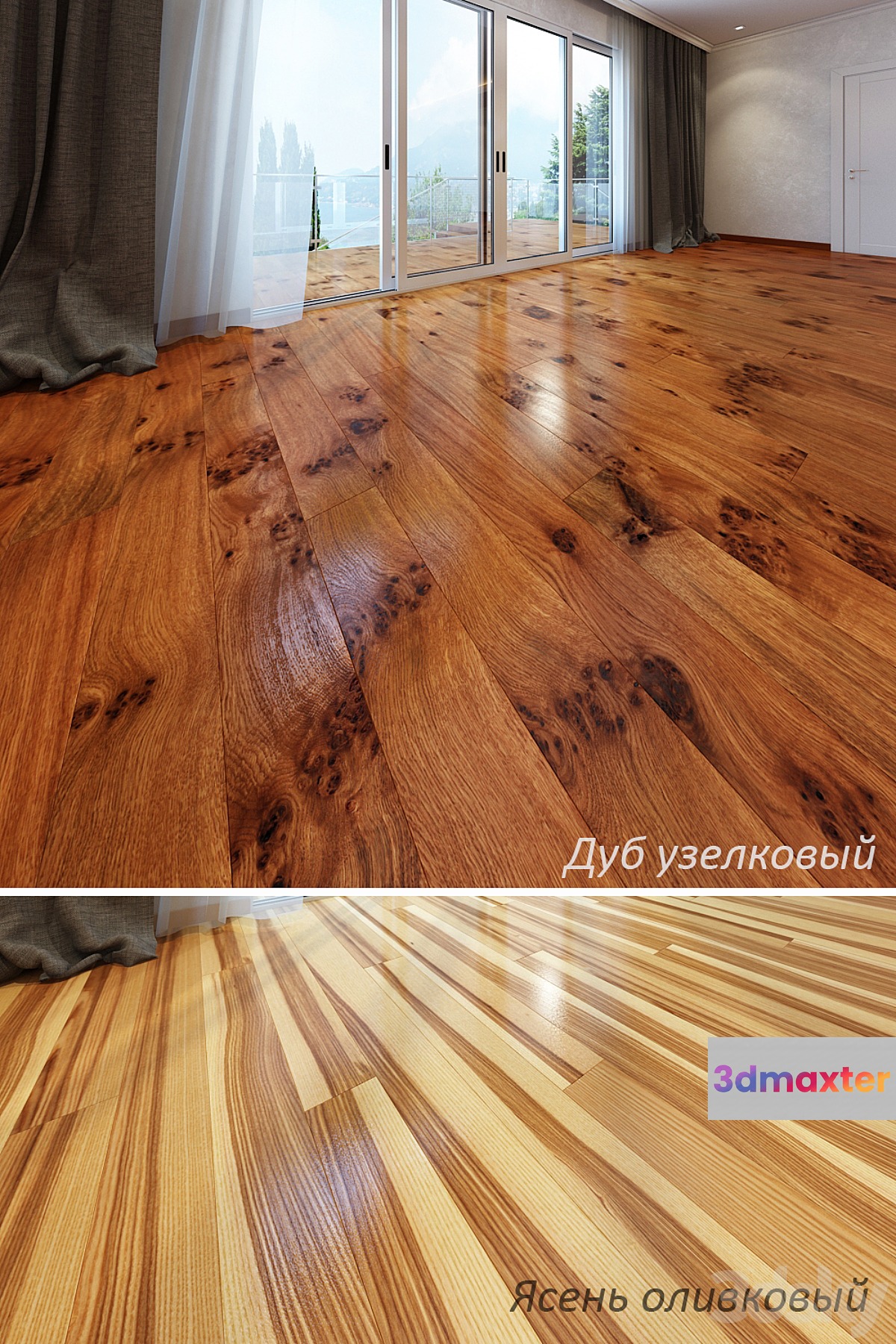 Oak and Ash Olive nodosa 3D Max