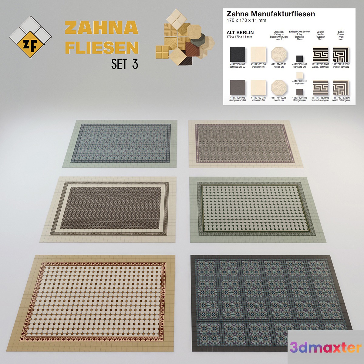 Historical tile Zahna Set 3