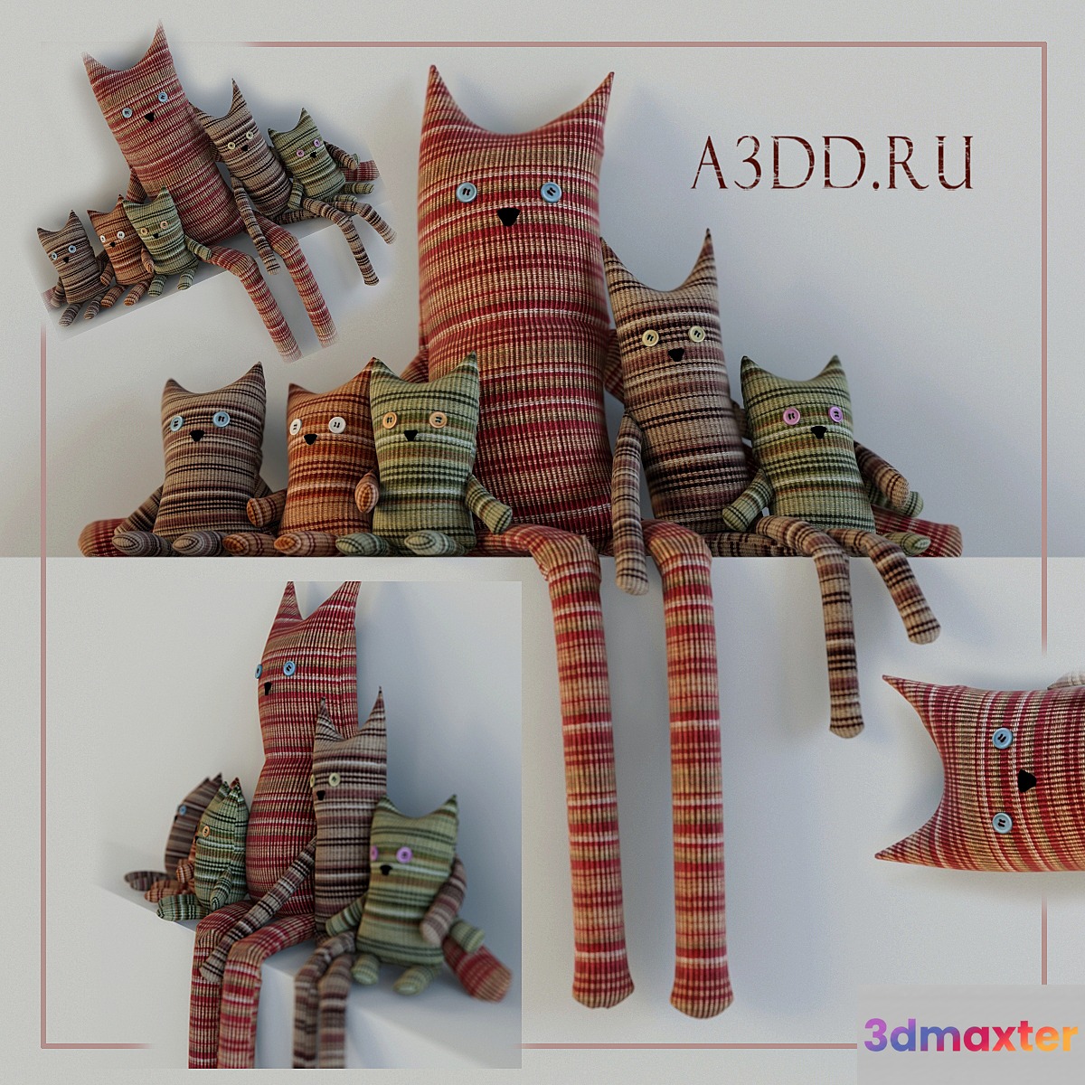 Cats knitted 3D Max