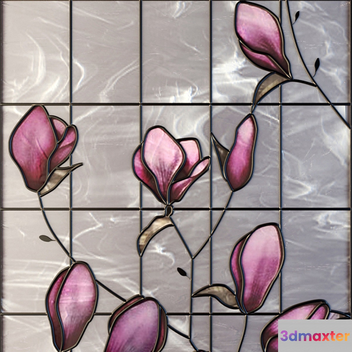 Stained glass tyulpyny 3D Max