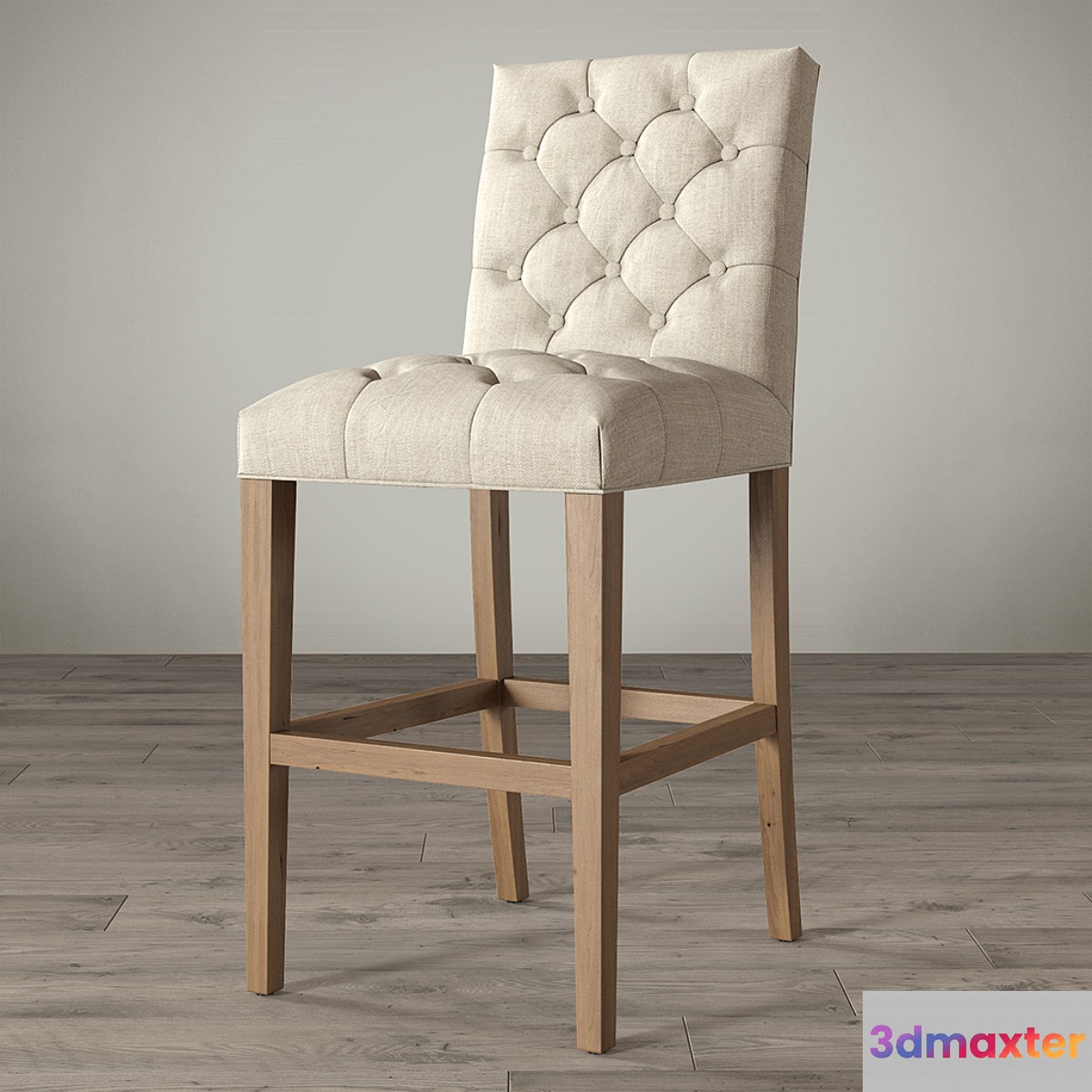 Restoration Hardware BENNETT PARSONS UPHOLSTERED STOOL 3D Max