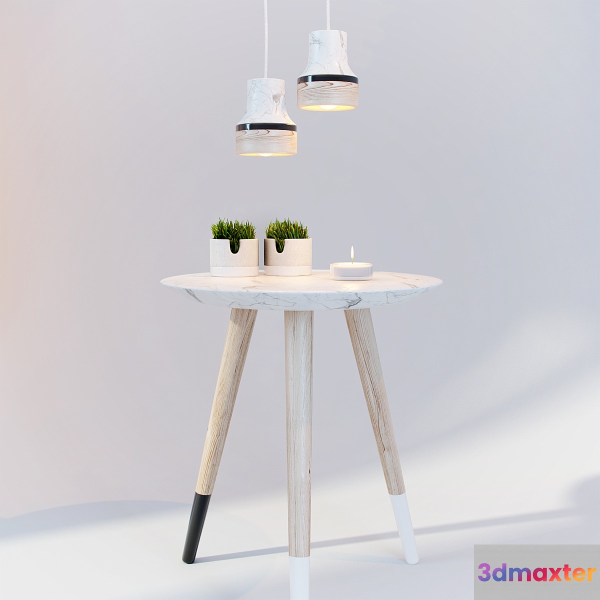 Lamp and table decor and Dodo 3D Max