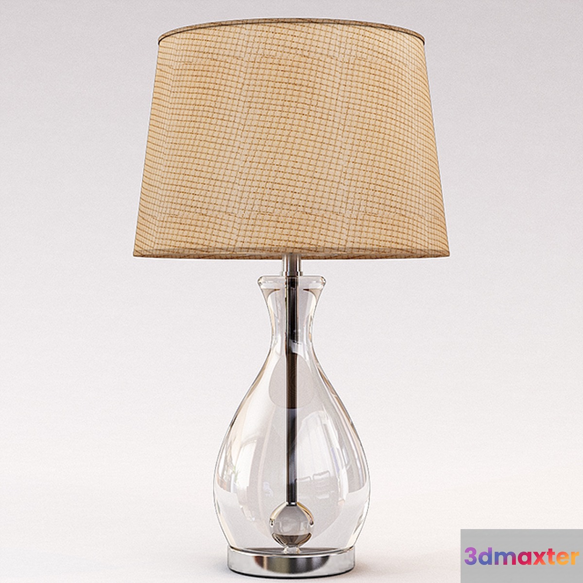 Longport Glass and Chrome Table Lamp - No.2 3D Max