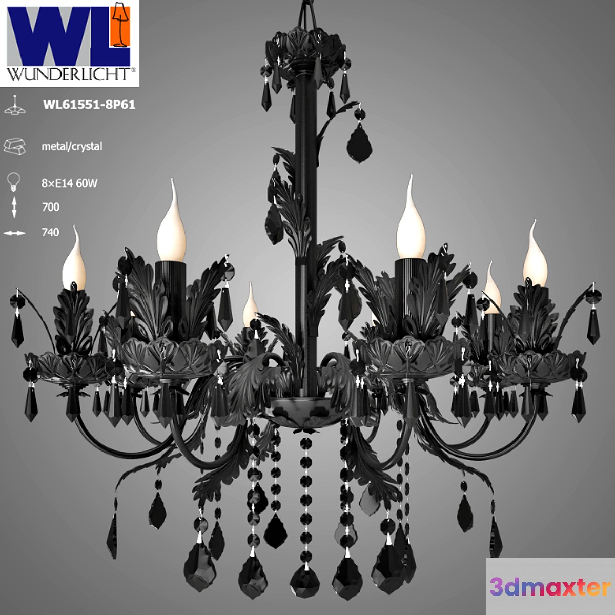 Chandelier Wunderlisht WL61551-8P61 3D Max