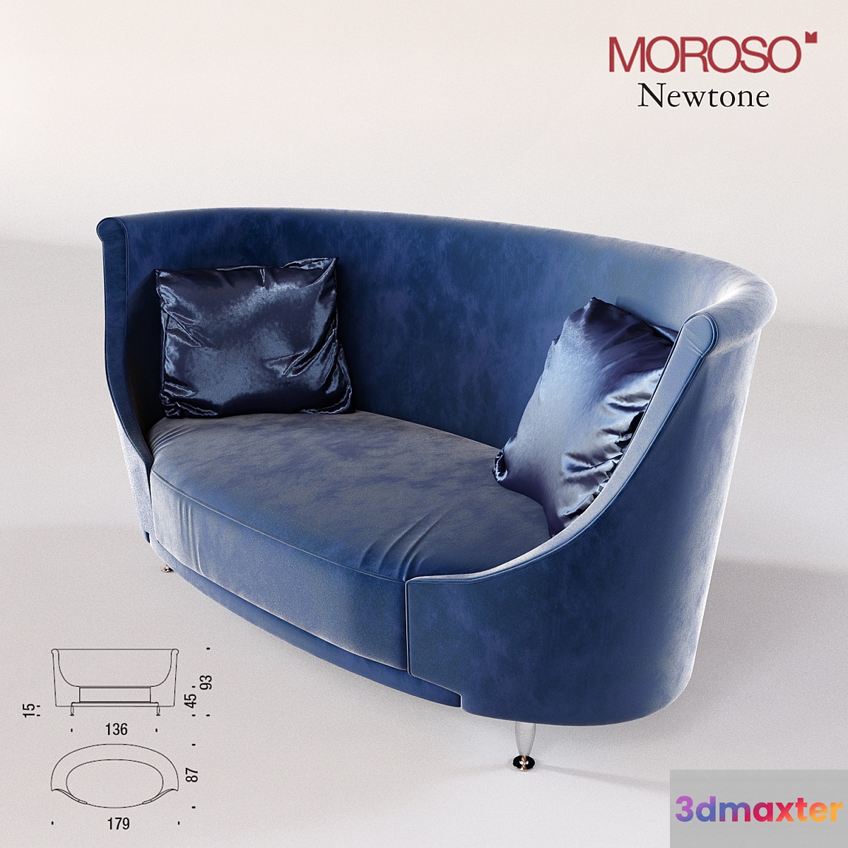 Sofa Moroso Newtone (05A) 3D Max