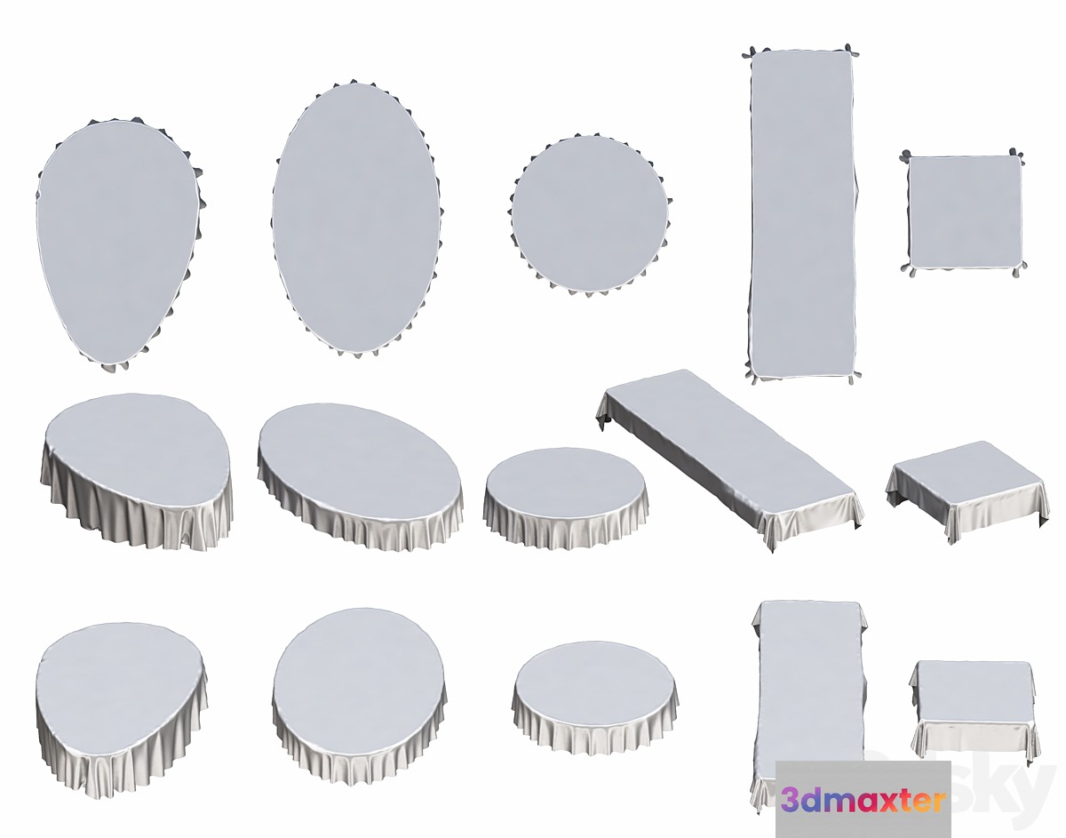 Set tablecloths 3D Max