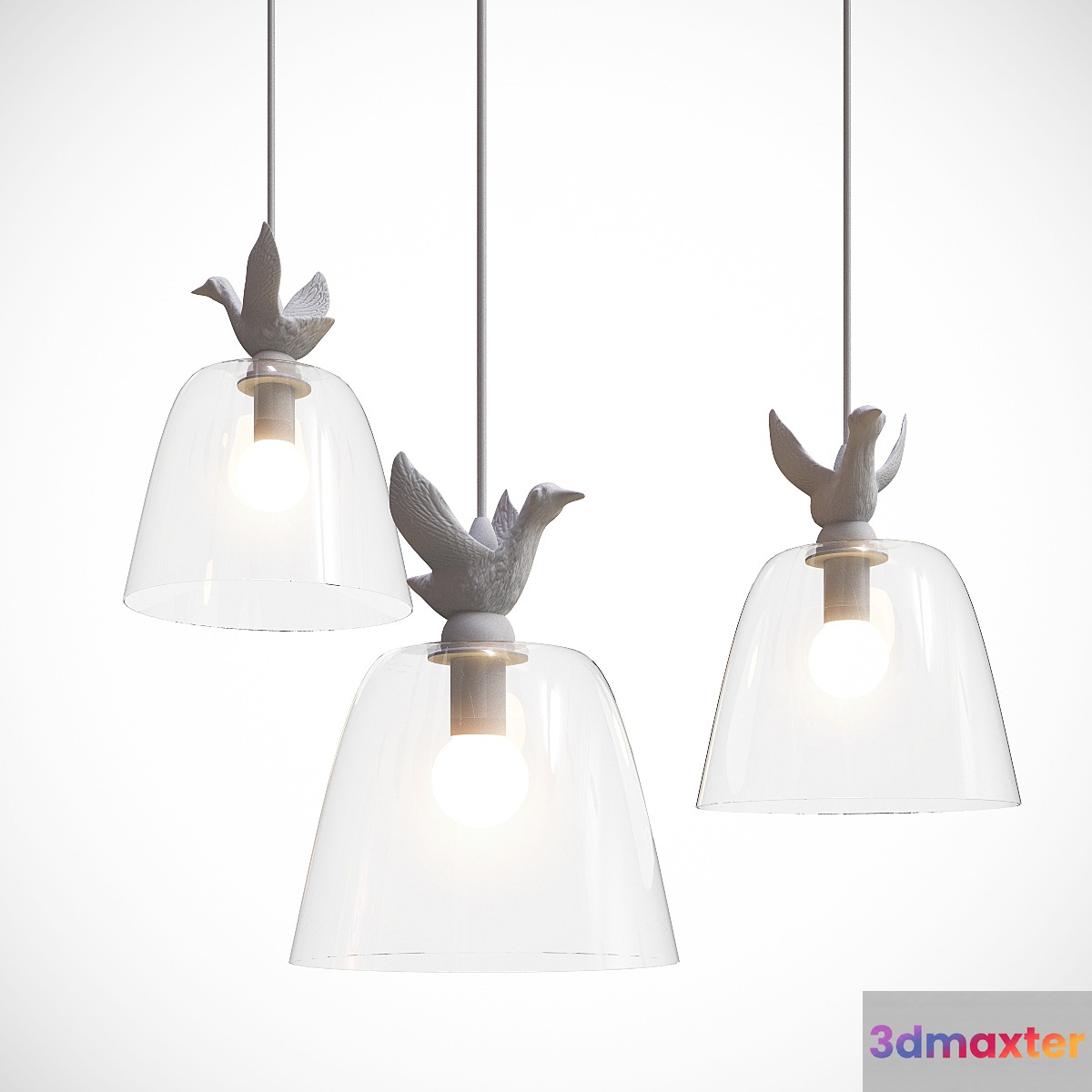 Loft Industry Glass Bird2 Triple 3D Max