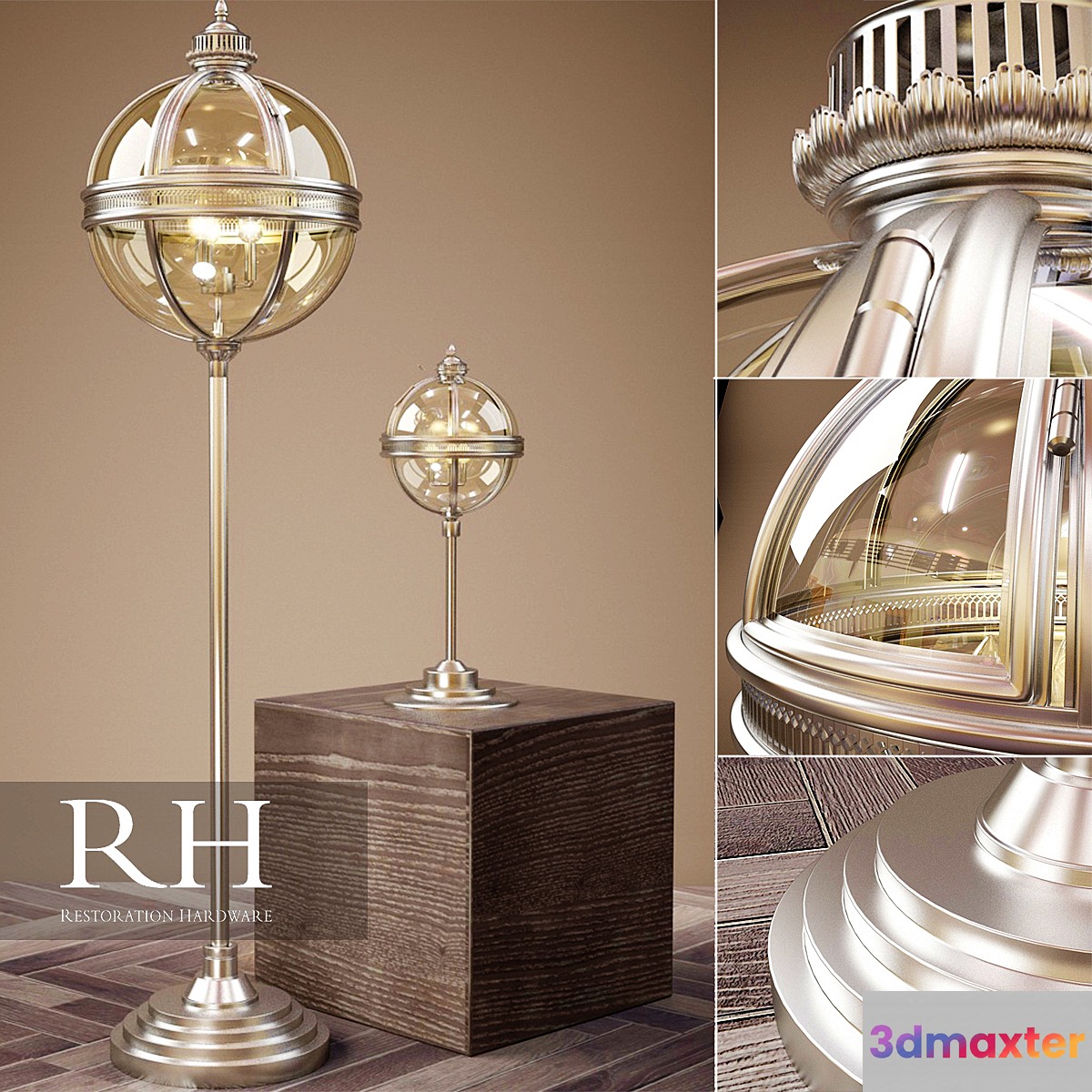 RH VICTORIAN HOTEL FLOOR LAMP + DESK LAMP