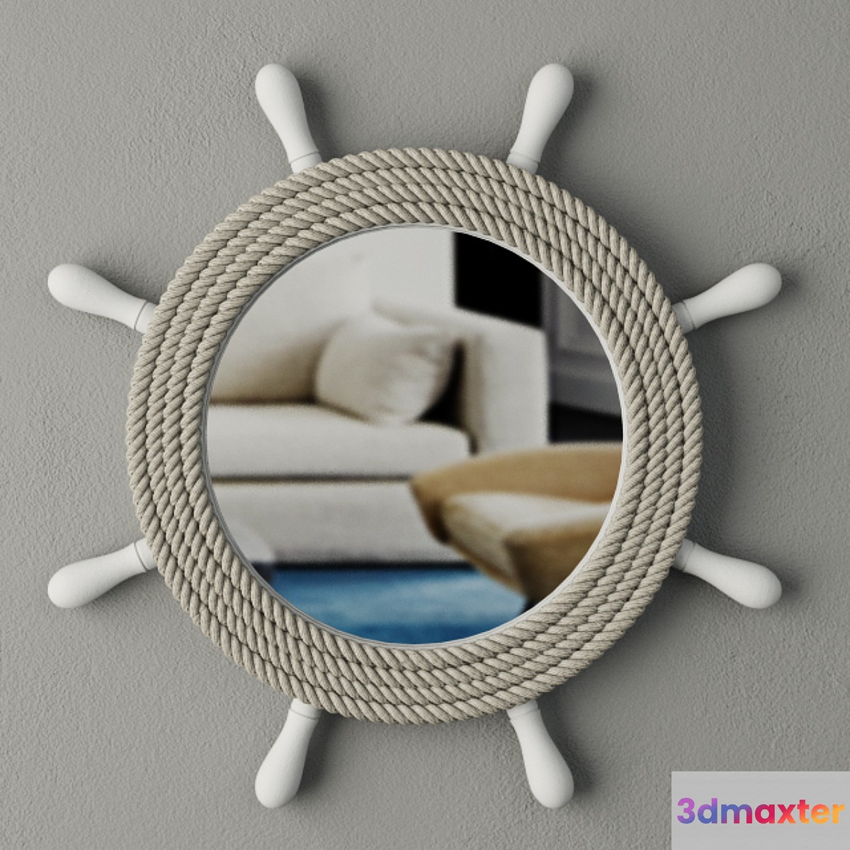 Ship's Wheel Mirror 3D Max