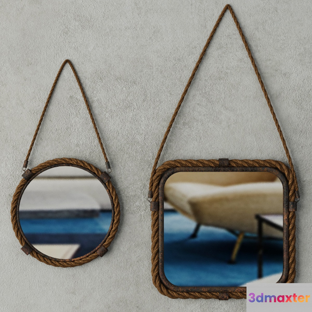 Molyneux Jute & Metal Mirror Set