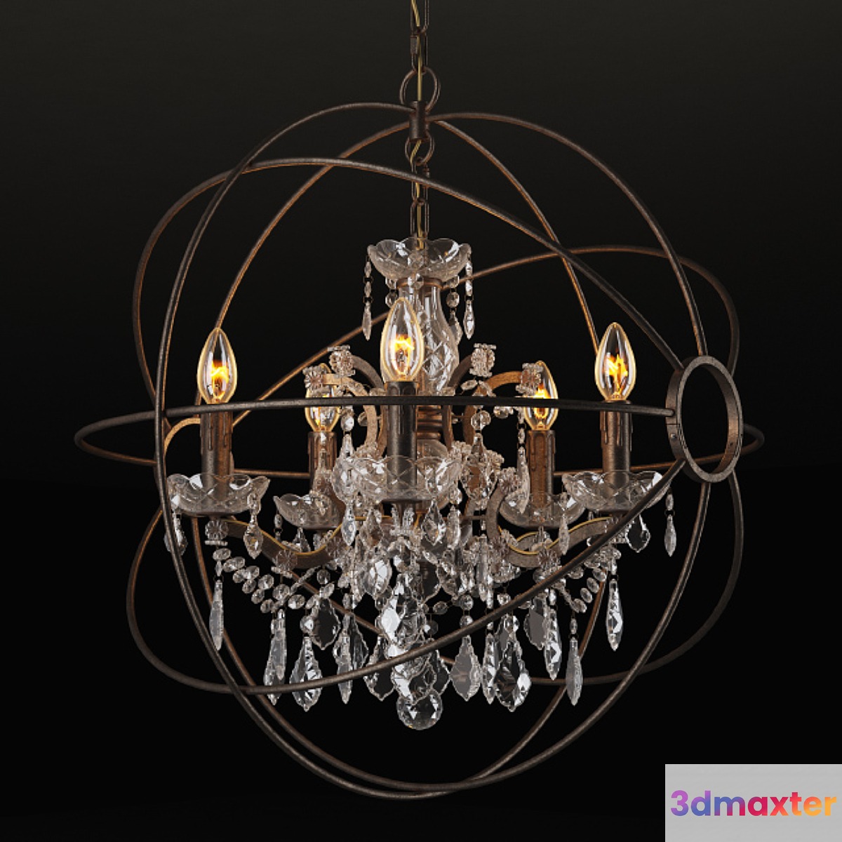 GRAMERCY HOME - IRON ORB CHANDELIER CH014-5-LRR