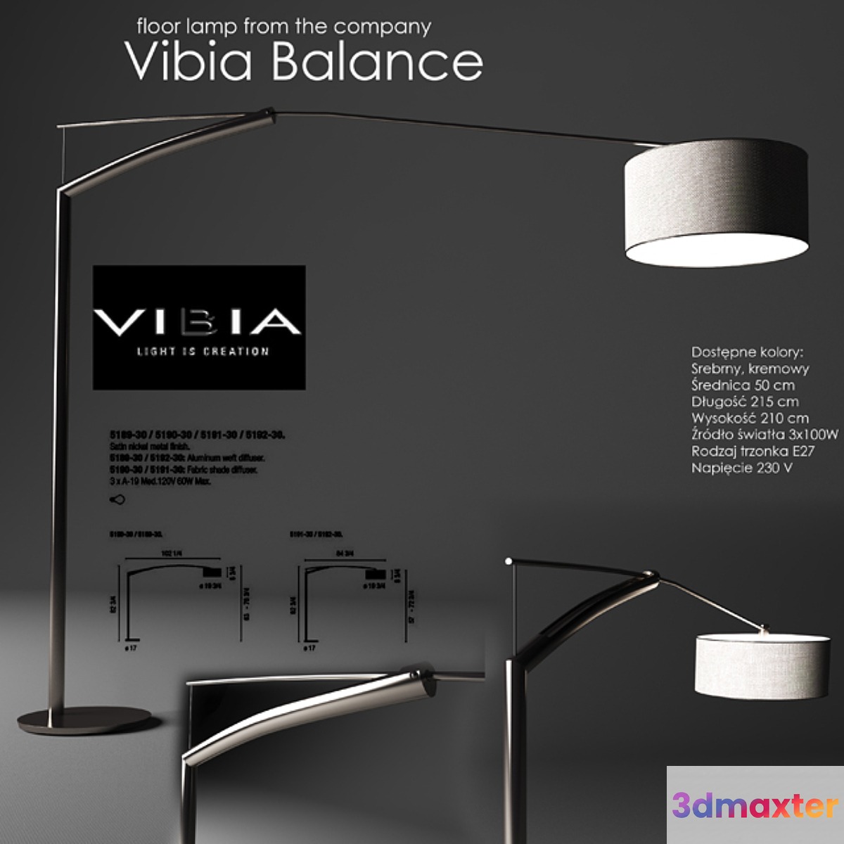Floor lamp from the company Balance Fabric Vibia