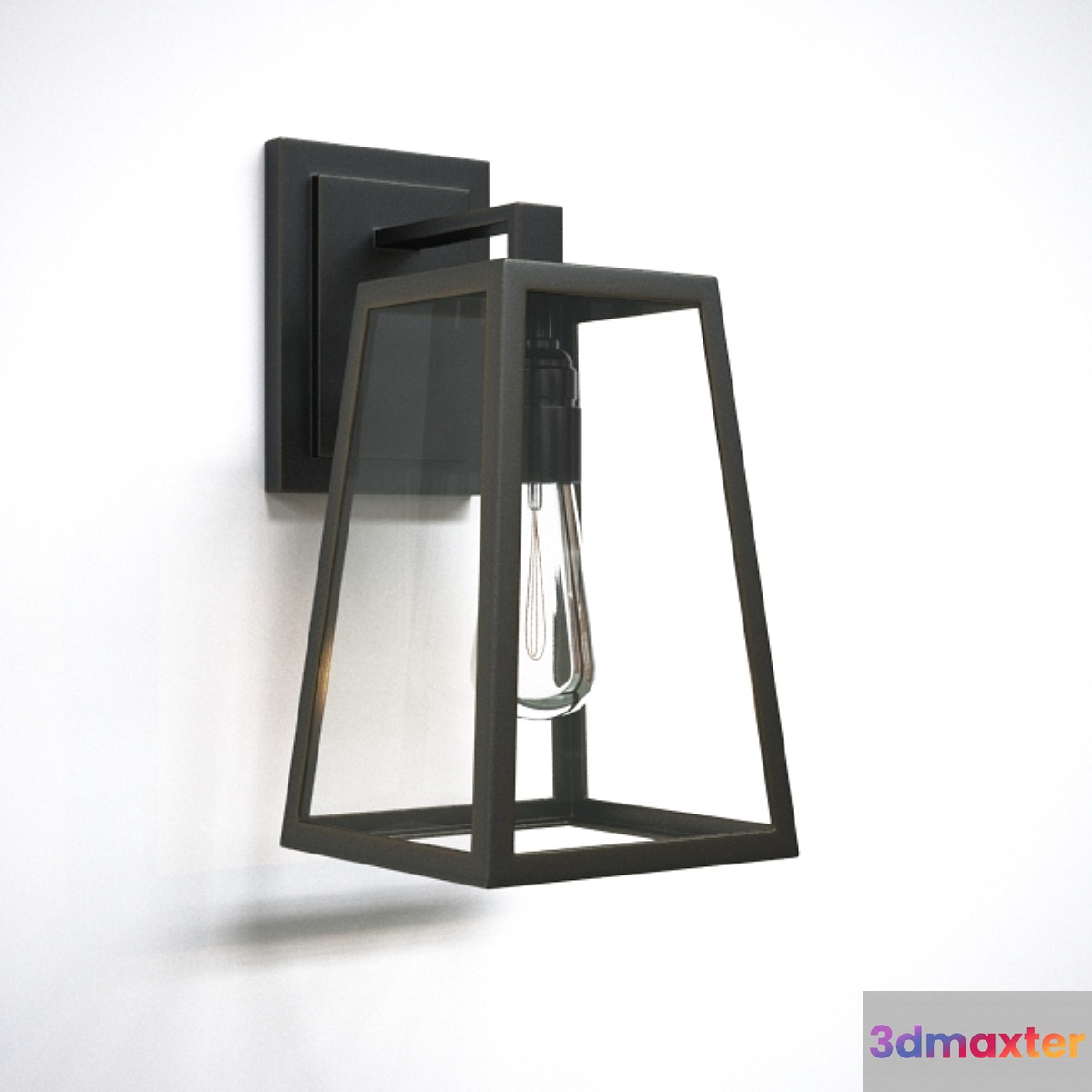 Black Frame Trapezoidal Hallway Wall Lighting 3D Max