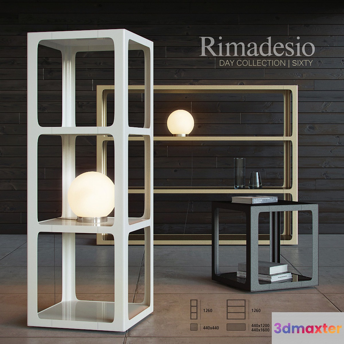 Shelving and table Rimadesio Sixty