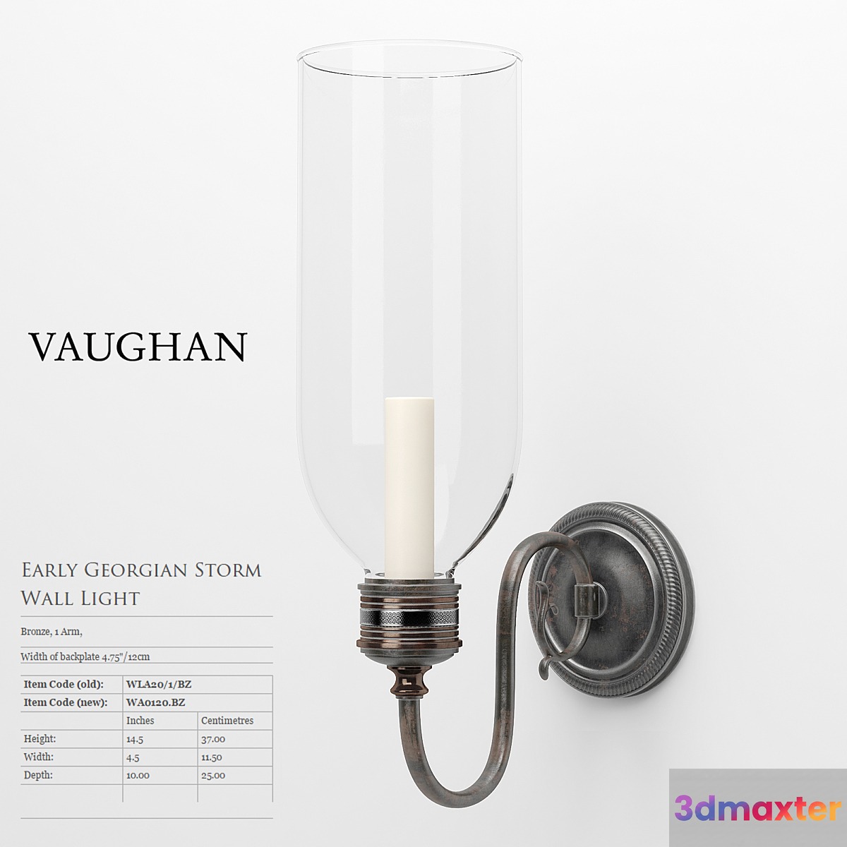 VAUGHAN - Early Georgian Storm Wall Light 3D Max