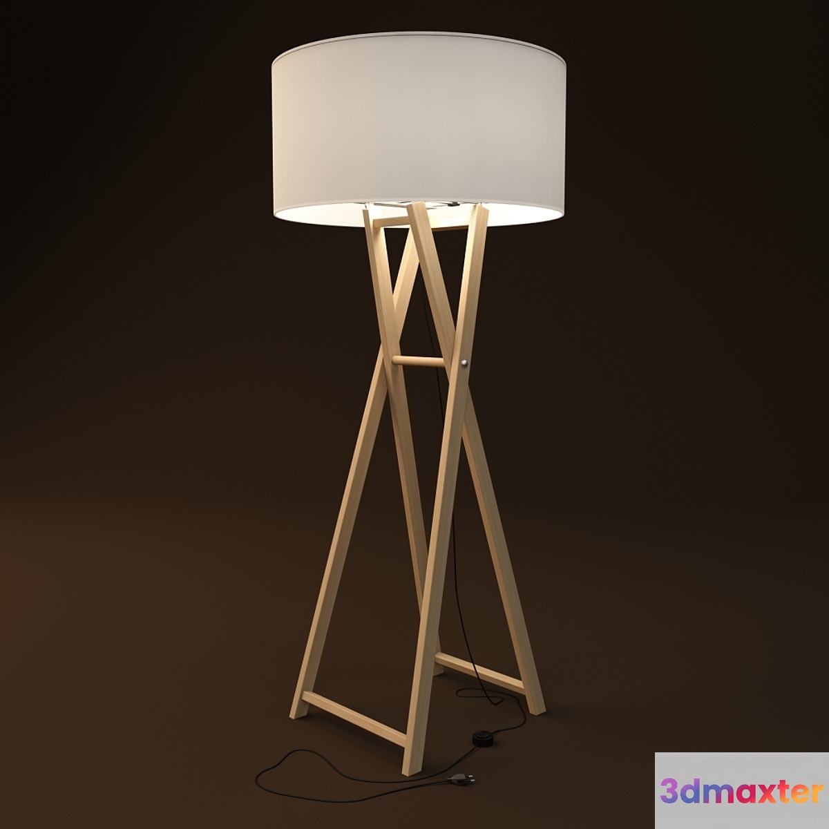 Wooden floor lamp