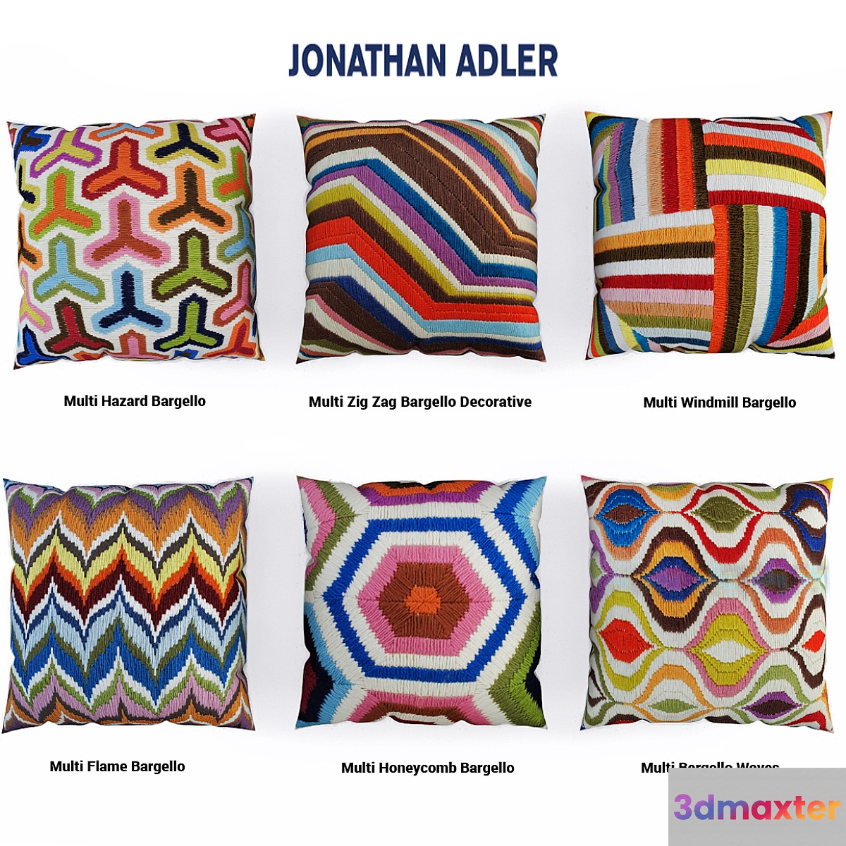 Jonathan Adler pillows red set.