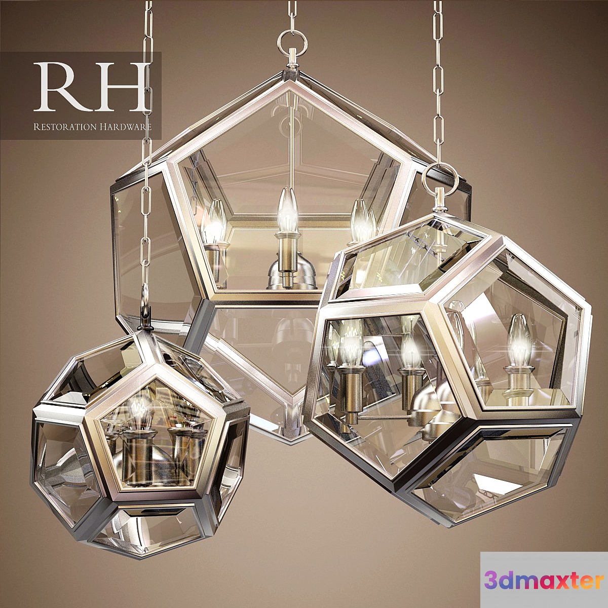 RH GEOMETRIC GLOBE PENDANT (3 size)