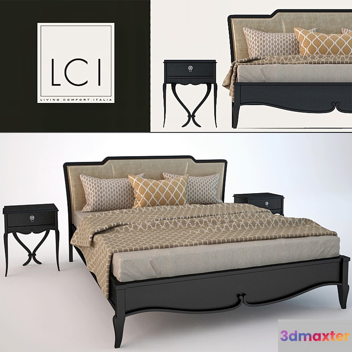 Bed with bedside table LCI - No.2