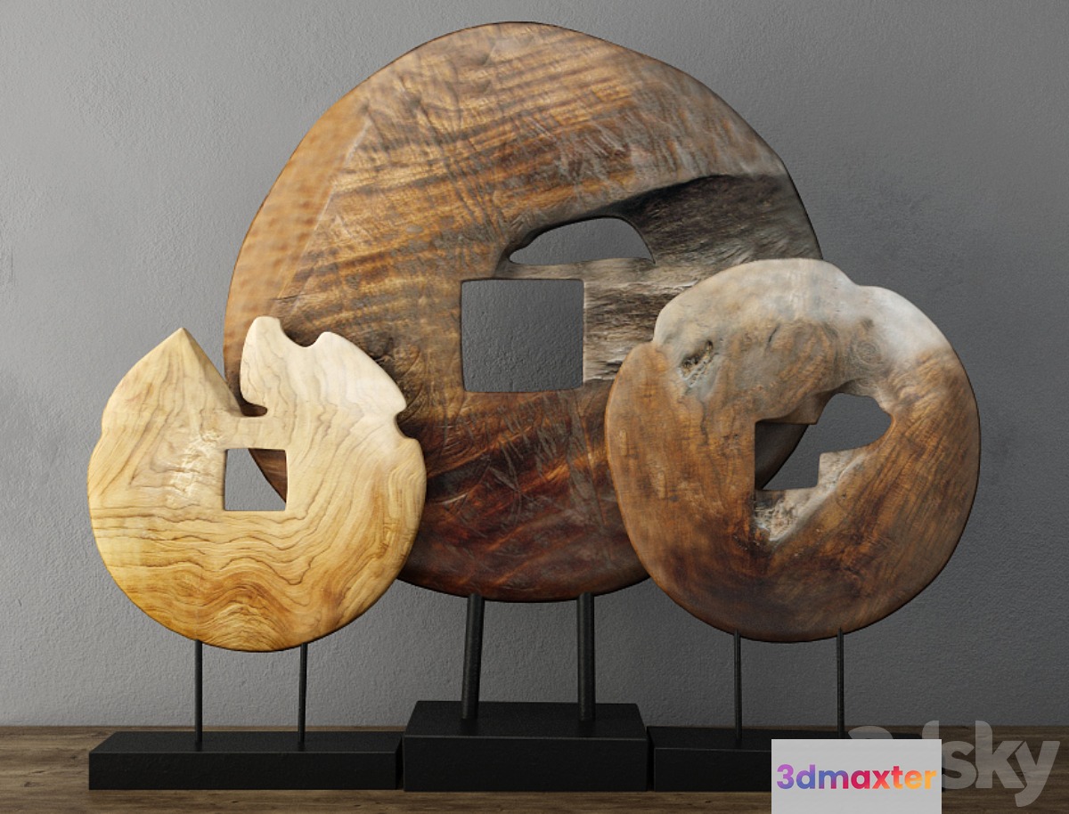 Teak Wood Table Top Decoration 3D Max