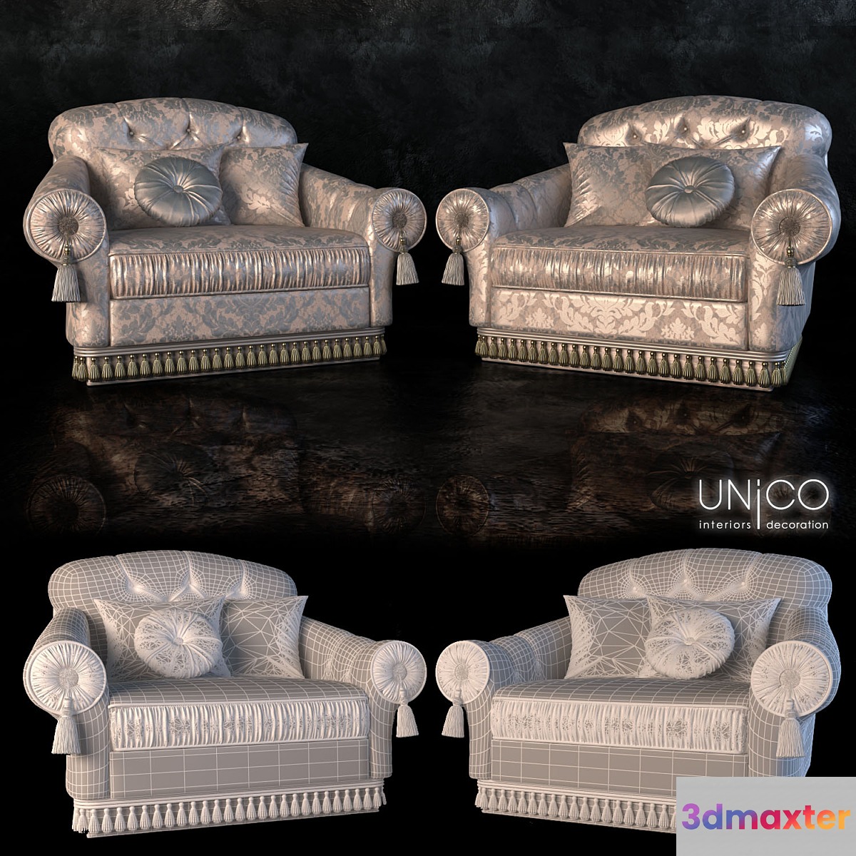 Armchair unico verdi 3D Max