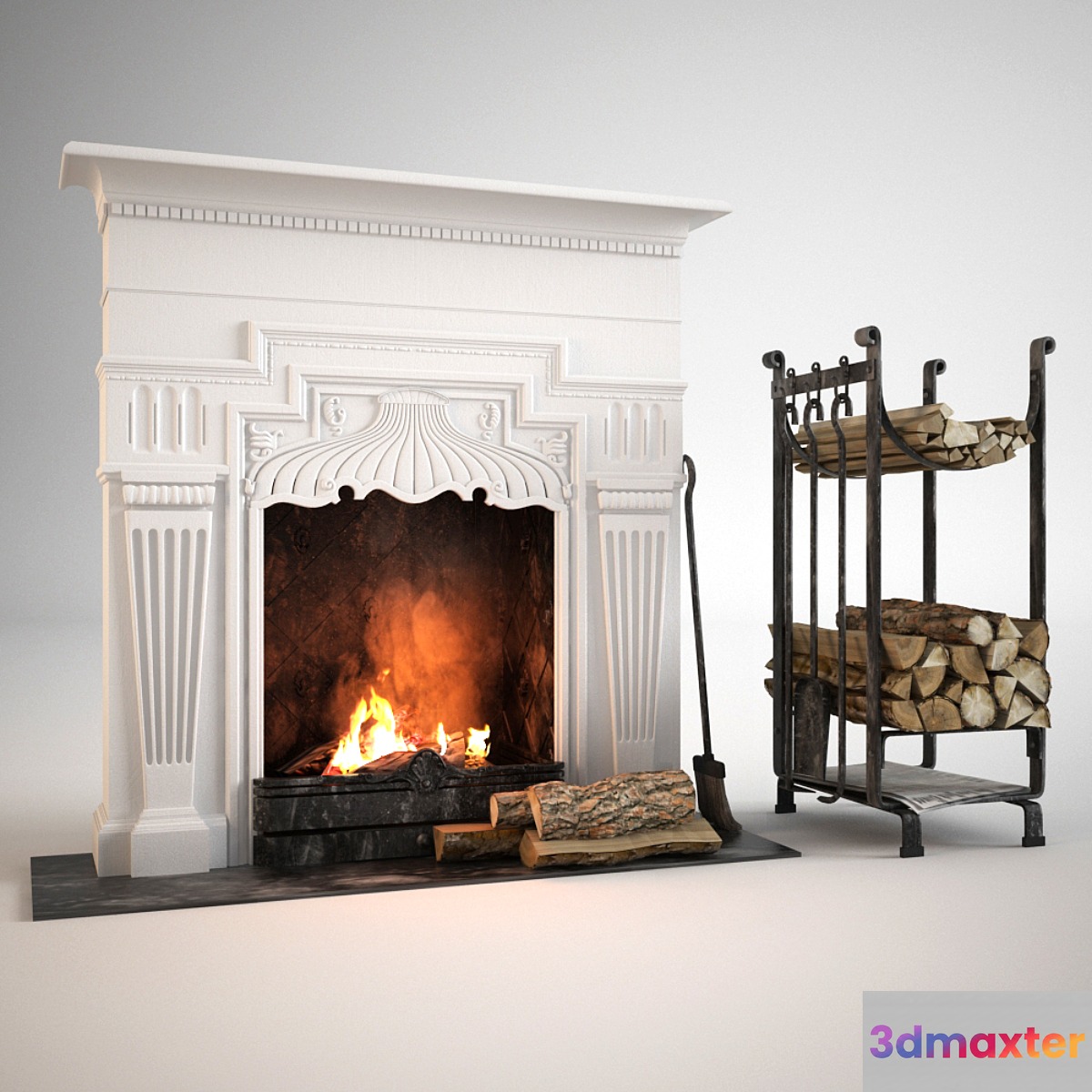 Fireplace. Fireplace Sets 3D Max