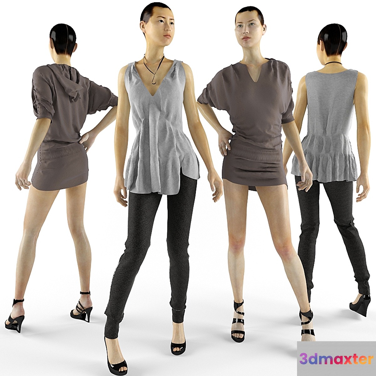 Female mannequins 3D Max