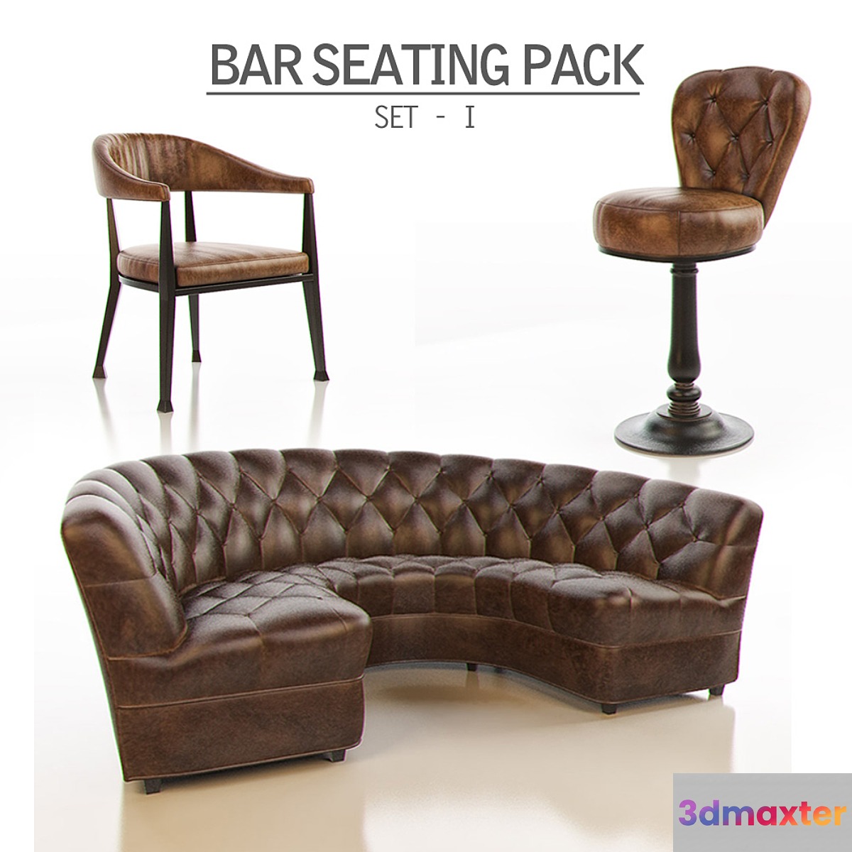 Bar Seating Pack - Set 1 3D Max