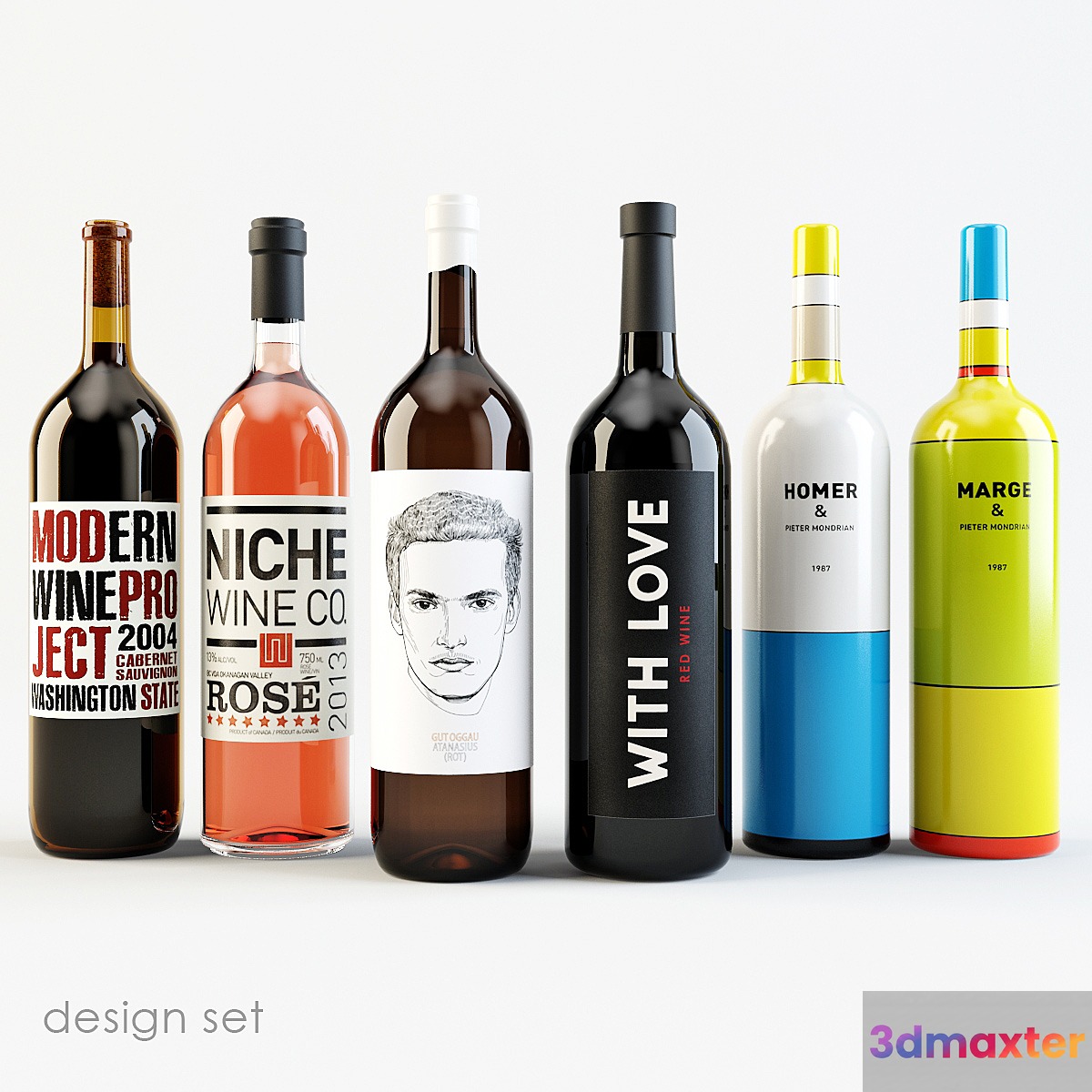 Bottles of wine | Design 3D Max