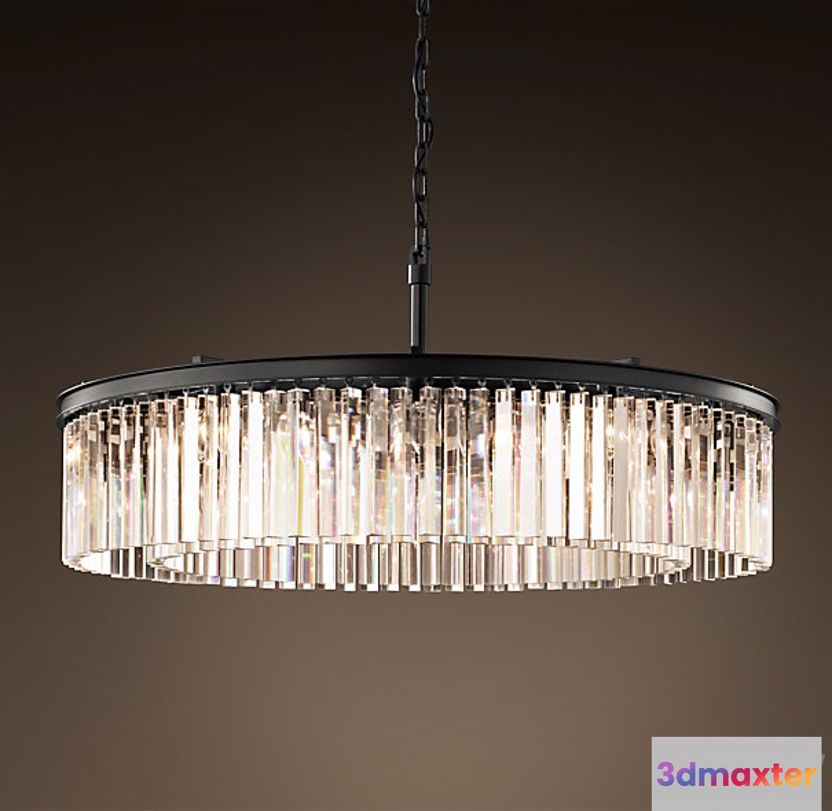 RH-YS CLEAR GLASS PRISM ROUND CHANDELIER 43