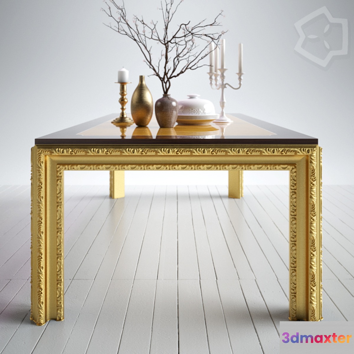 Luxury Gold Table 3D Max