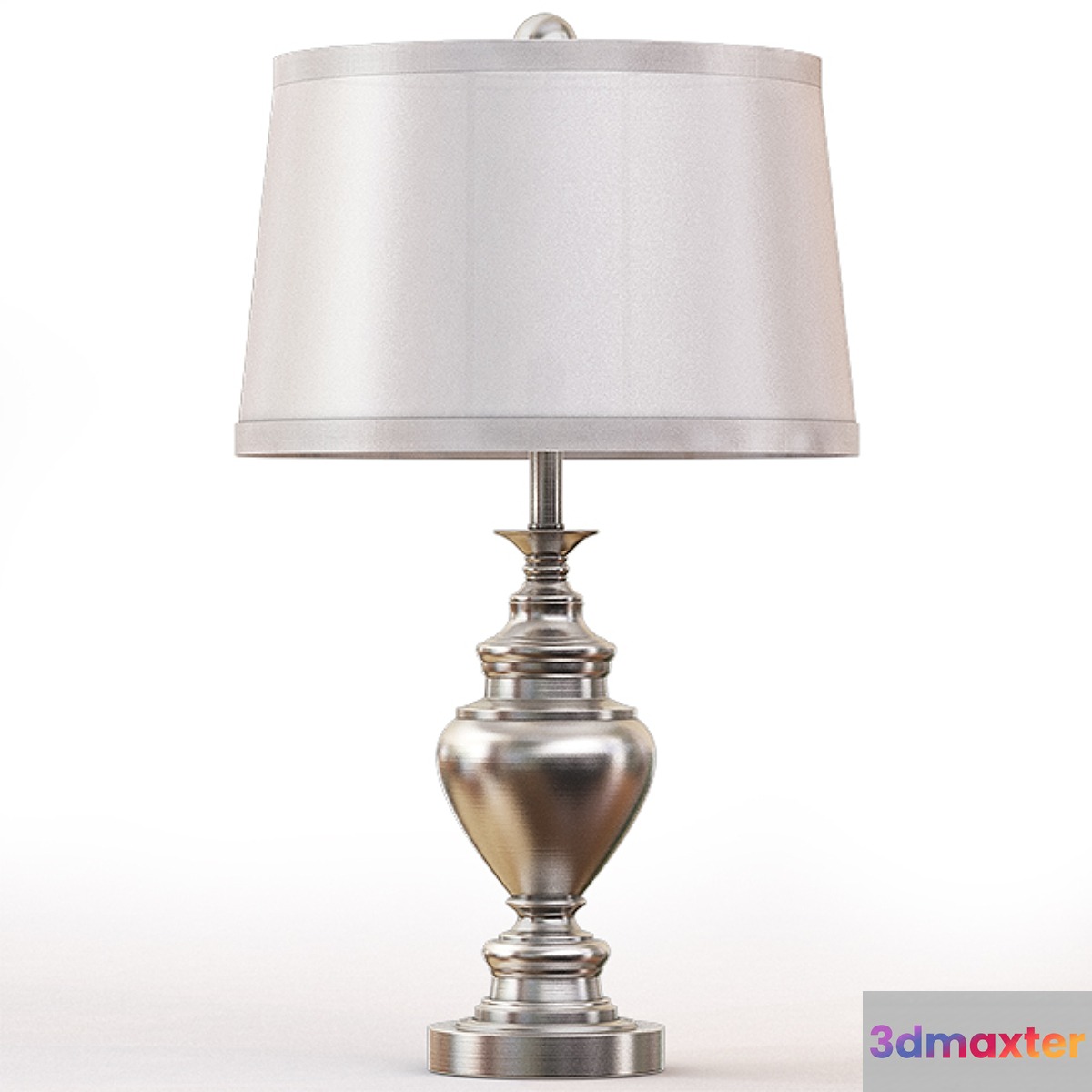 (1427AS) 29 inch Metal Table Lamp in Antique Silver 3D Max