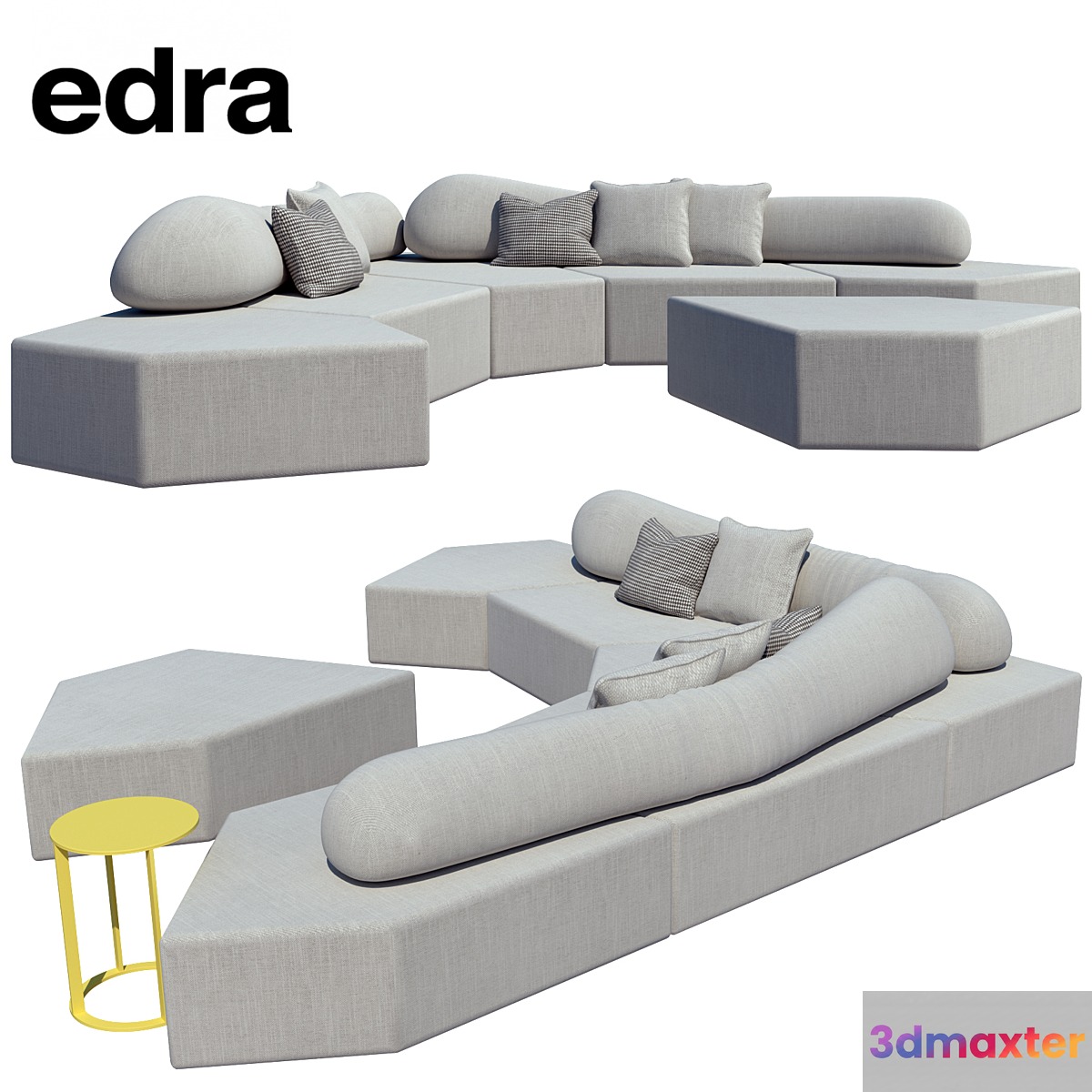 edra sofa prodotti divani on-the-rocks 3D Max
