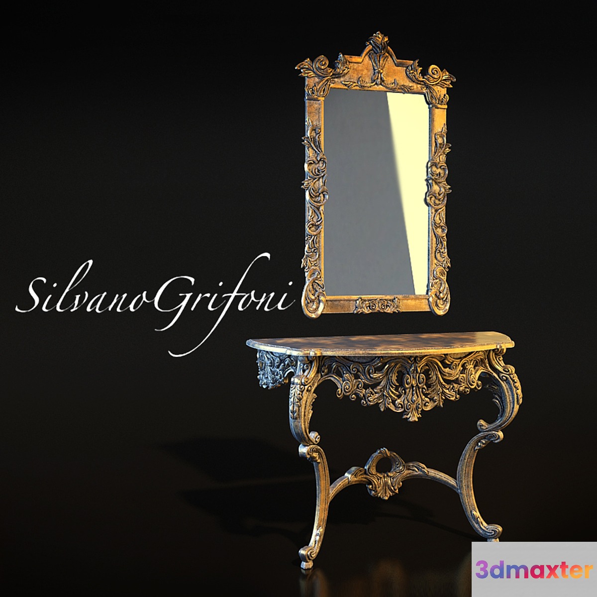 Console with mirror Silvano Grifoni