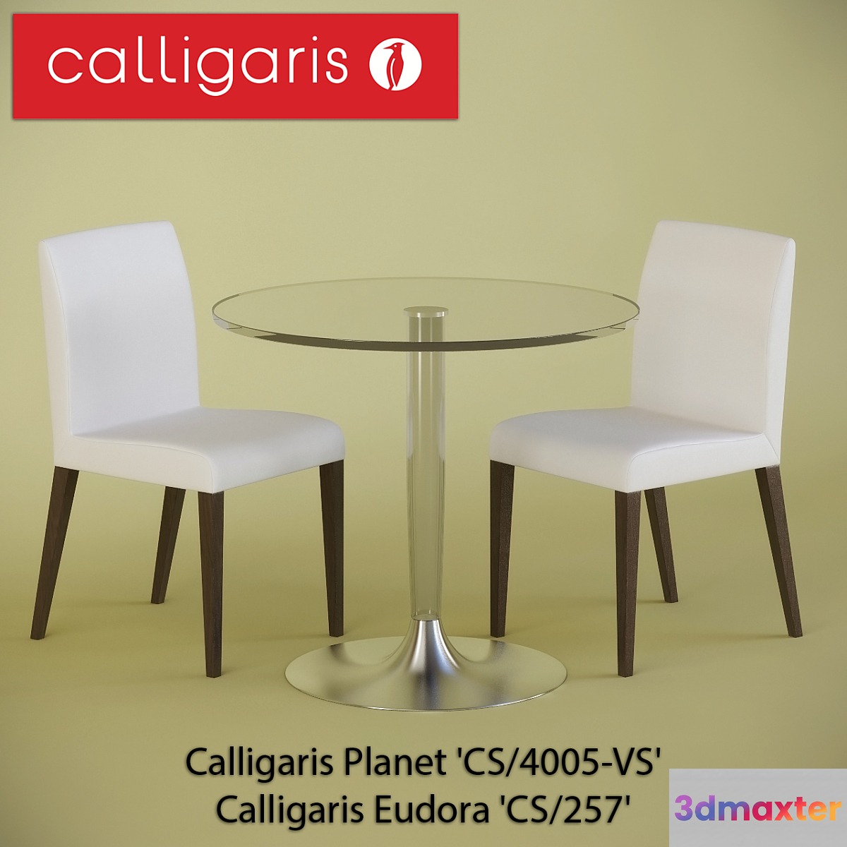 Table and chairs: Calligaris Planet 'CS _ 4005-VS' _ & Calligaris Eudora 'CS _ 257' 3D Max
