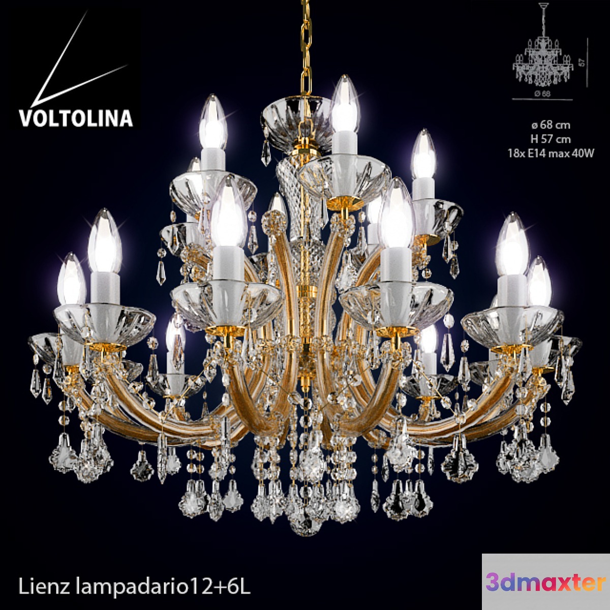 Voltolina Lampadario Lienz 12 + 6L