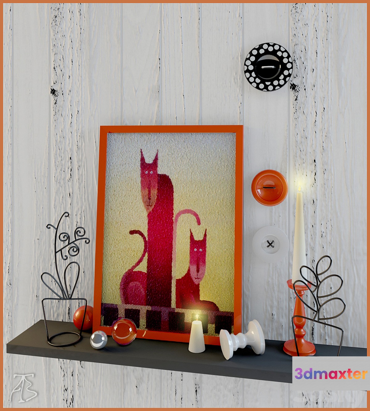 Decorative set with cats