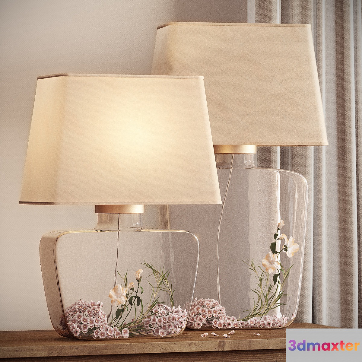 Pottery Barn  Atrium Glass Table Lamp 3D Max