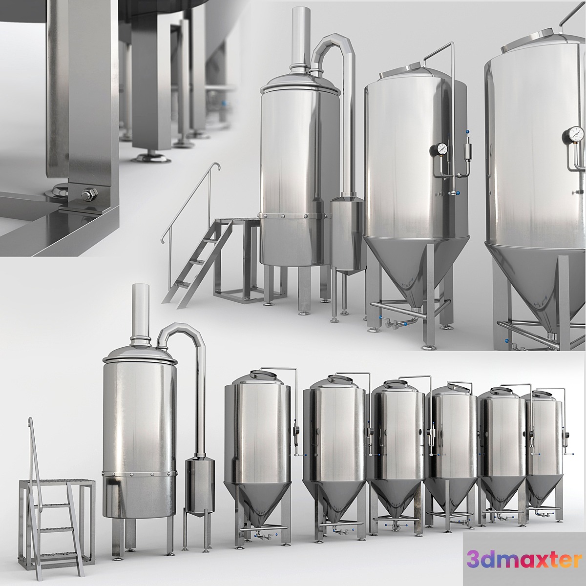300 liters of beer varochnik CCT + (brewery) 3D Max