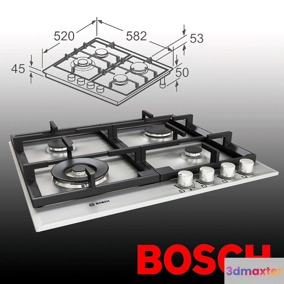 Bosch Gas Hob 3D Max
