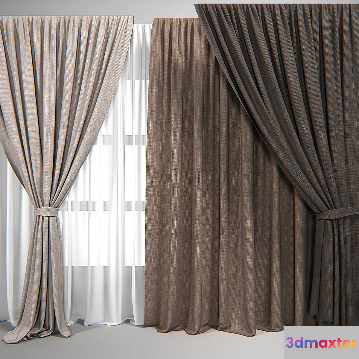 A set of curtains 3D Max