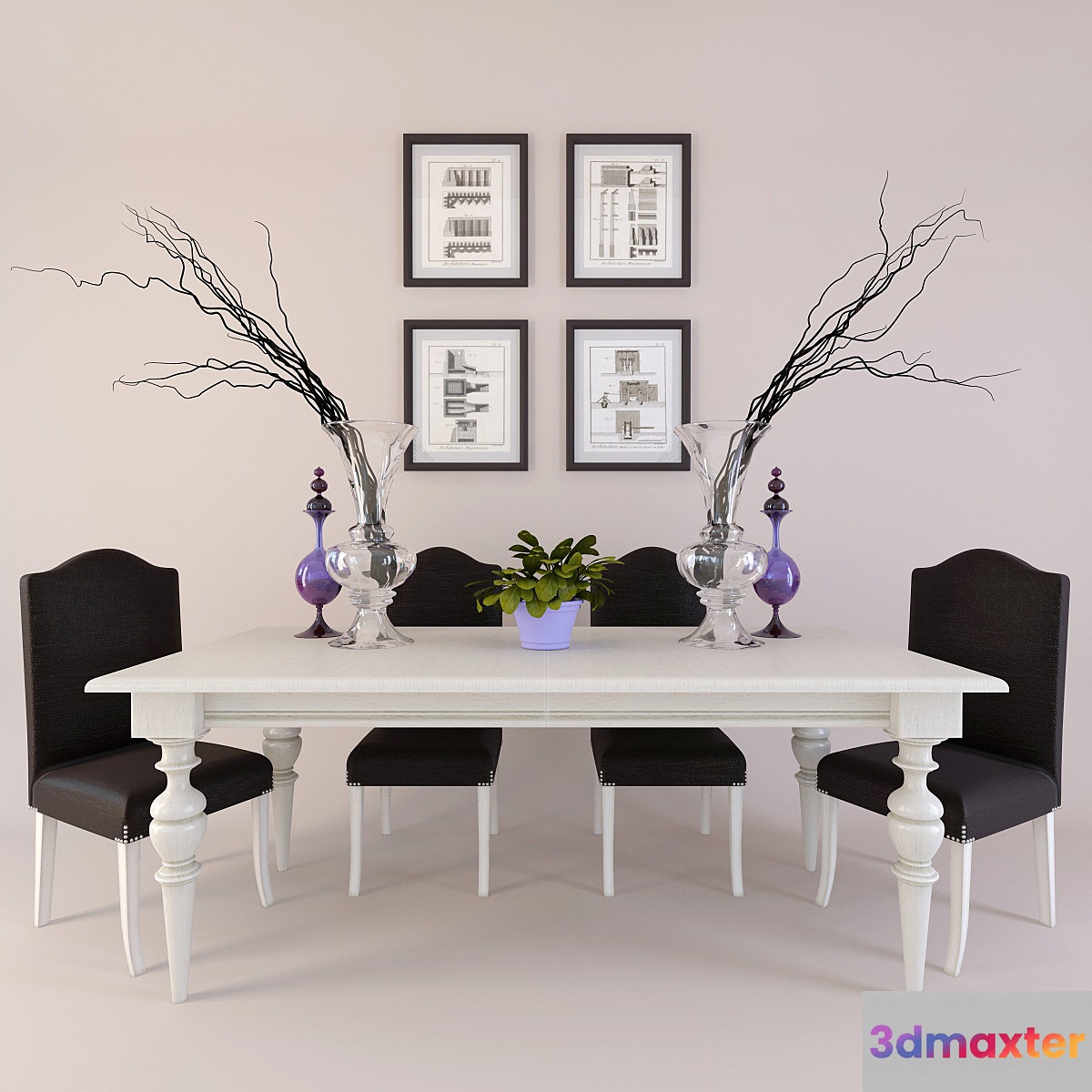 Table and chairs Veranda with décor
