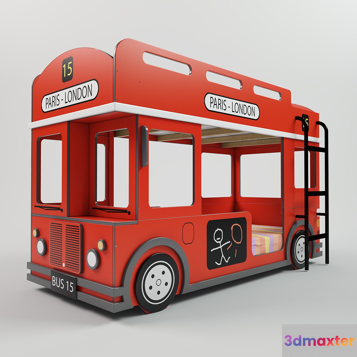 Bunk bed London Bus 3D Max