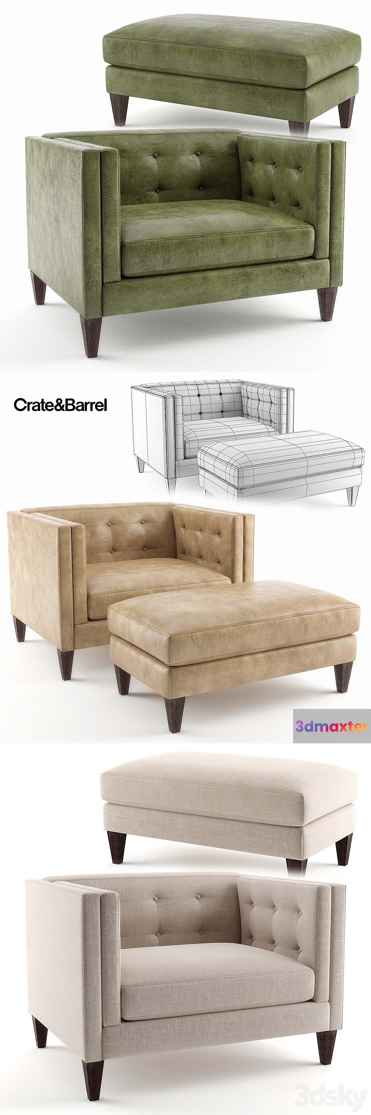 Crate & Barrel Aidan Chair 3D Max