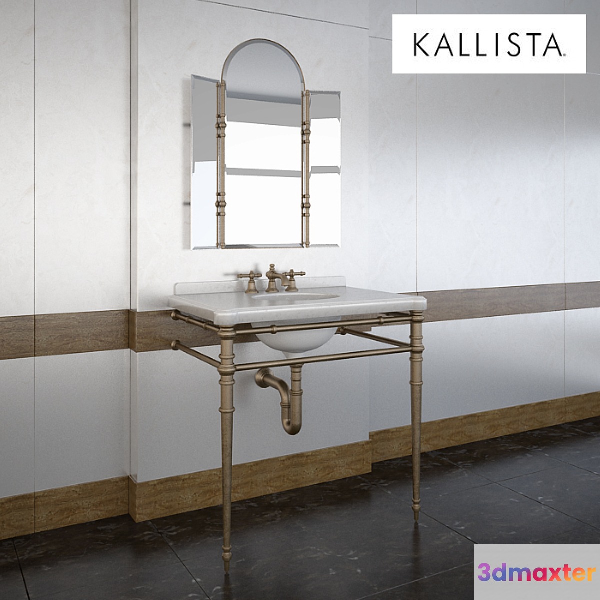 INIGO BY MICHAEL S SMITH CONSOLE TABLE LEGS WITH TOWEL BAR 3D Max