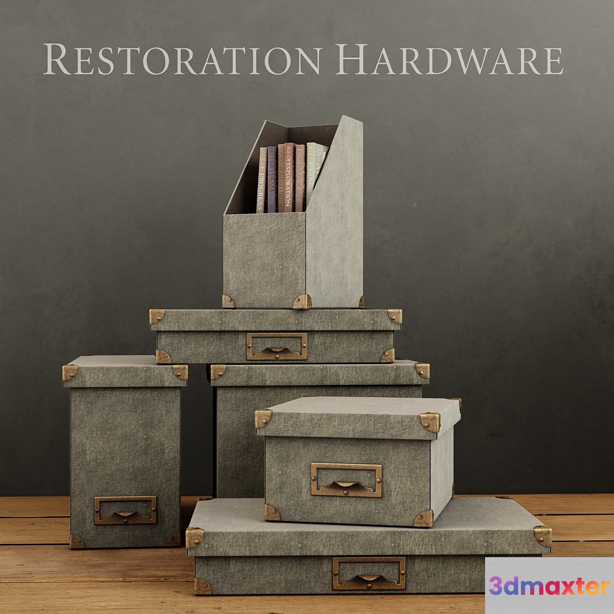 RH _ LINEN OFFICE STORAGE ACCESSORIES FOG