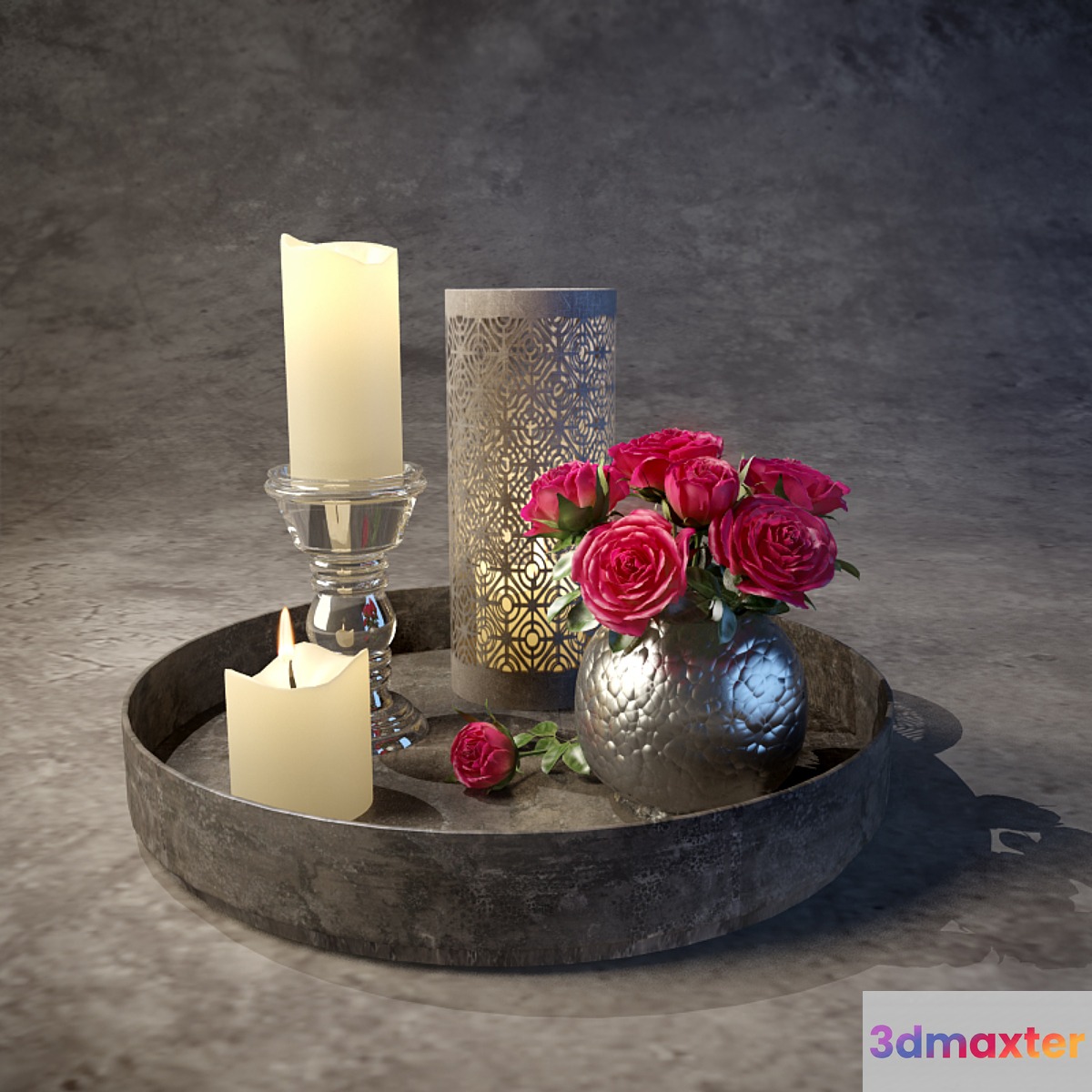 Decorative set with candles 3D Max
