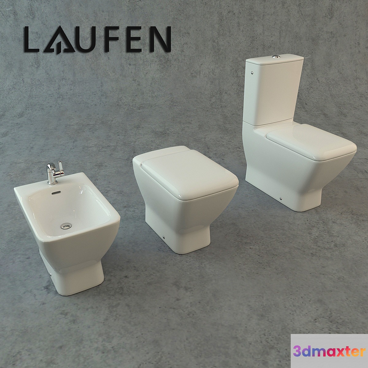 Toilet and bidet Laufen Palace 3D Max