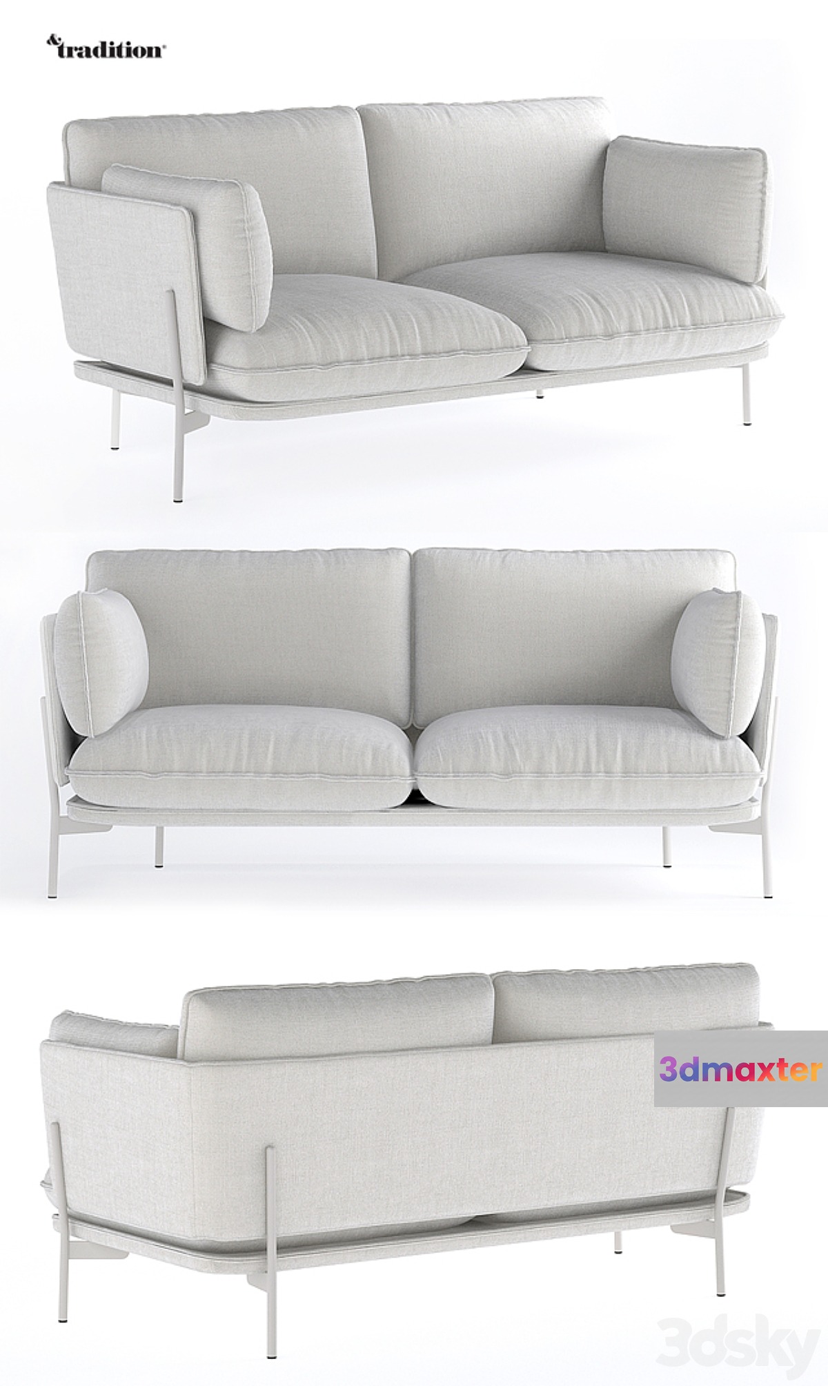 Andtradition cloud 2 Seater sofa 3D Max
